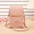 Dark Pink Women's Cute Mini PU Leather Crossbody Phone Bag (19x12x4cm) - Touch Screen Window, Vertical Style