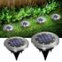 4-Pack Solar LED In-Ground Warm Yellow Light Set (Single 7.1x7.1x6.1cm) - Stainless Steel Waterproof Outdoor Garden Pathway and Landscape Spike Lamp