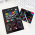 3-Pack DIY Rainbow Scratch Art Books Set - Neon Black Scratch Paper for Kids, Multi-Size (S, M, L) Creative Drawing & Fun
