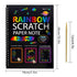 3-Pack DIY Rainbow Scratch Art Books Set - Neon Black Scratch Paper for Kids, Multi-Size (S, M, L) Creative Drawing & Fun