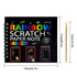 3-Pack DIY Rainbow Scratch Art Books Set - Neon Black Scratch Paper for Kids, Multi-Size (S, M, L) Creative Drawing & Fun