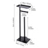 2-in-1 Freestanding Toilet Paper Holder - Thick Carbon Steel with Matte Black Finish, Storage Top and 2 * Paper Roll Holder