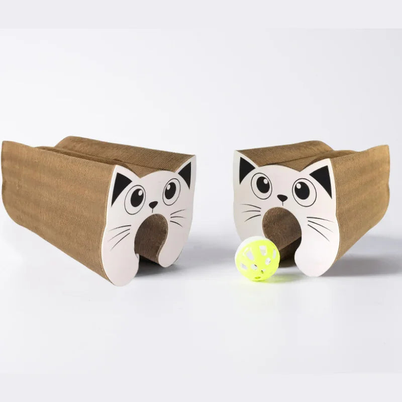 2-Pack Creative Accordion Cat Scratcher (Cat Head Design, 23x23x10CM) - Reversible Honeycomb Material Scratch Pad & Lounge Mat for Stress Relief