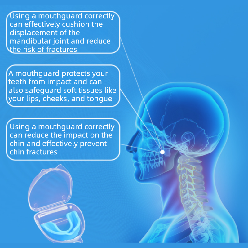 4-Pack Yellow Food Grade Silicone Sports Mouthguard(6x5x1.7CM) With Vented PP Case- Instant Fit Mouth Guardfor High Shock Protection