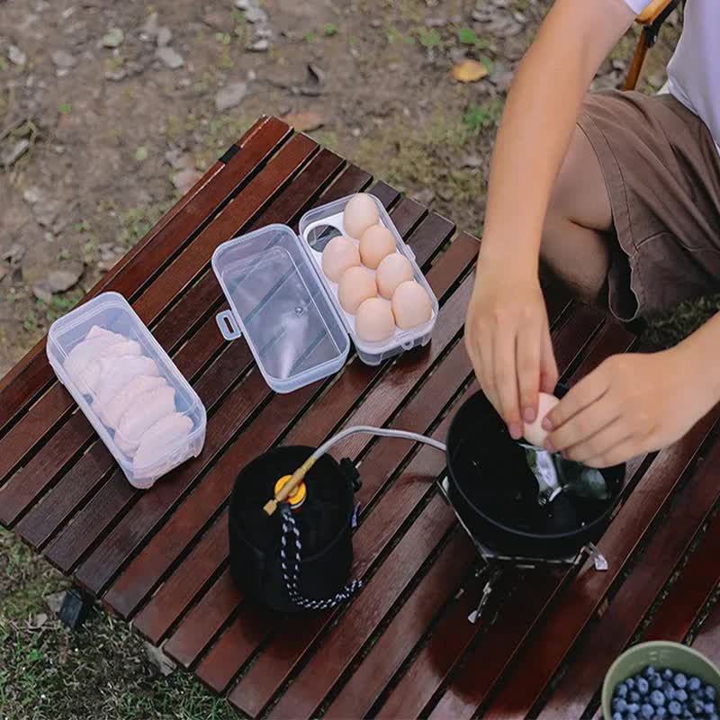 4 Pack Portable  8-Grid Shockproof Eggs Box With Egg Holder- Clear PP Plastic Storage Box, Secure Lock, Anti-Shock Tray for Outdoor Camping Picnic