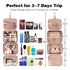 Black Portable Large Hanging Womens' Luxury PU Leather Cosmetic Bag -  Waterproof Travel Toiletry Organizer , Easy Visibility & Durable