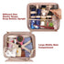 Black Portable Large Hanging Womens' Luxury PU Leather Cosmetic Bag -  Waterproof Travel Toiletry Organizer , Easy Visibility & Durable