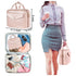 Black Portable Large Hanging Womens' Luxury PU Leather Cosmetic Bag -  Waterproof Travel Toiletry Organizer , Easy Visibility & Durable