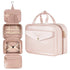 Pink Portable Large Hanging Womens' Luxury PU Leather Cosmetic Bag -  Waterproof Travel Toiletry Organizer , Easy Visibility & Durable