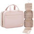 Pink Large Capacity Hanging Toiletry Bag for Women(30.5 x 22.5 x 12 cm) - Checked Pattern Waterproof Cosmetic Organizer, Dry/Wet Separation & Multi-Compartment