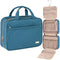 Light Blue Large Capacity Hanging Toiletry Bag for Women(30.5 x 22.5 x 12 cm) - Checked Pattern Waterproof Cosmetic Organizer, Dry/Wet Separation & Multi-Compartment