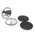 4-Pack Black Jumbo Round Portable Makeup Mirror(8x8CM) - Pocket Cosmetic Mirror for Touch-Ups, PU Leather Cover & Metal Frame