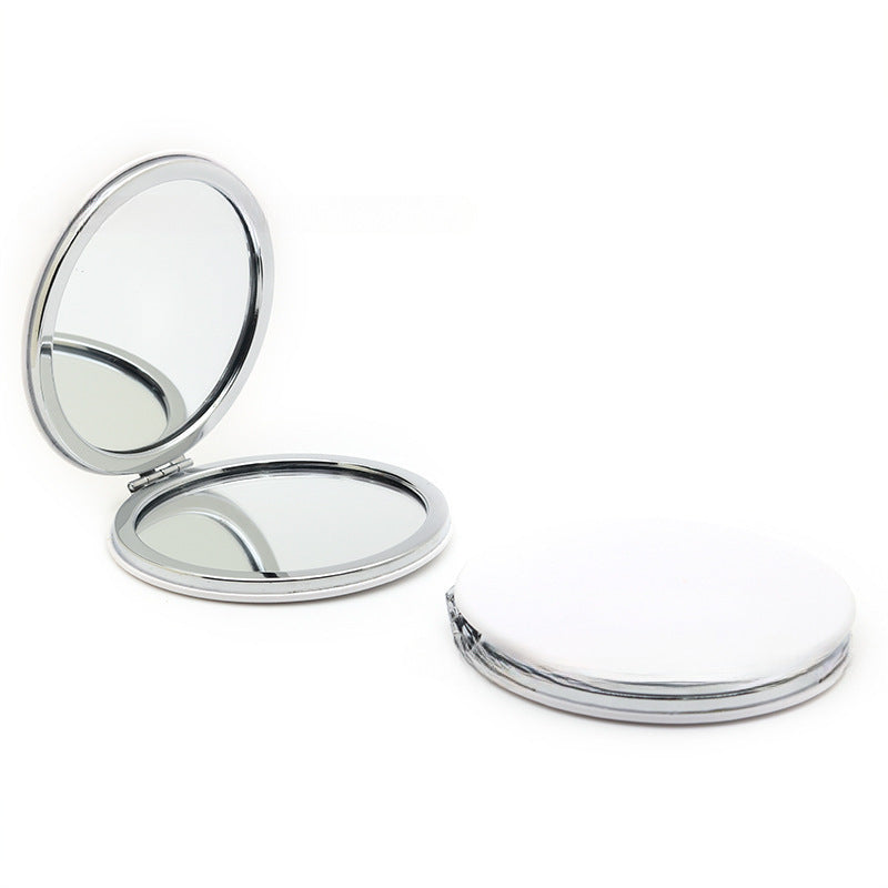 4-Pack White Jumbo Round Portable Makeup Mirror(8x8CM) - Pocket Cosmetic Mirror for Touch-Ups, PU Leather Cover & Metal Frame