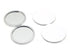 4-Pack White Jumbo Round Portable Makeup Mirror(8x8CM) - Pocket Cosmetic Mirror for Touch-Ups, PU Leather Cover & Metal Frame