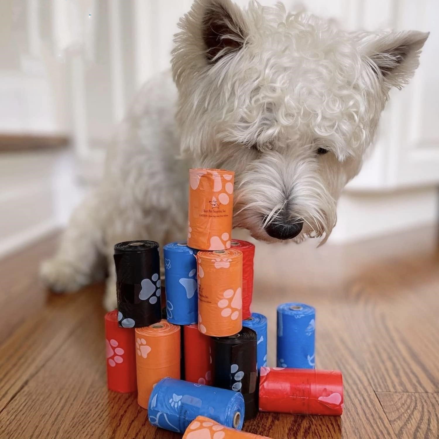 300-Count Biodegradable Dog Poop Bags with Bone Dispenser - Bulk Pack & Extra Thick, Leak-Proof Pet Supplies