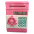 2-Piece Pink Smart ATM Piggy Banks - Kids Electronic Money Safe with Password Lock & Auto-Roll in/out Feature