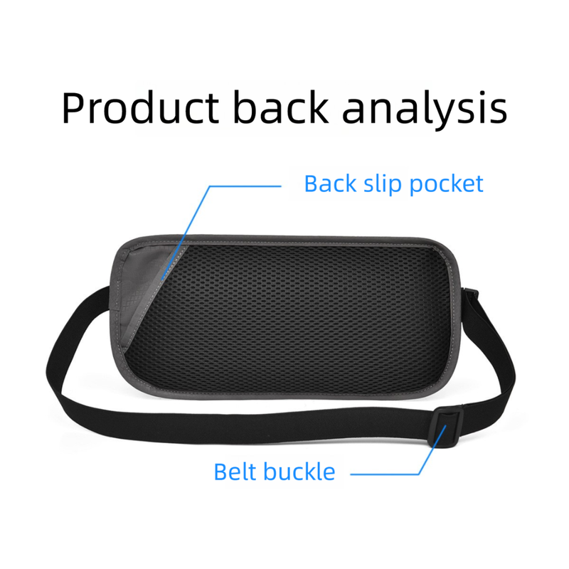 Light Grey RFID Blocking Slim Anti-Theft Fanny Pack for Outdoor Travel - Hidden Money Belt for Passport, Documents & Cash