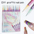 12-Color Acrylic Nail Art Marker Pen Set - Waterproof and Quick Drying, DIY Beauty Nail and Artistic Graffiti Pens