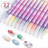 12-Color Acrylic Nail Art Marker Pen Set - Waterproof and Quick Drying, DIY Beauty Nail and Artistic Graffiti Pens