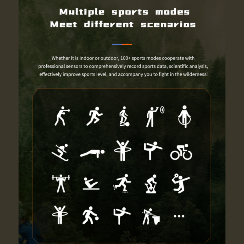 HT17 Black Outdoor Rugged Sports Smartwatch with Bluetooth Calling - 7-Day Battery, IP68 Waterproof, Multi-Health Monitor & Fitness Tracking