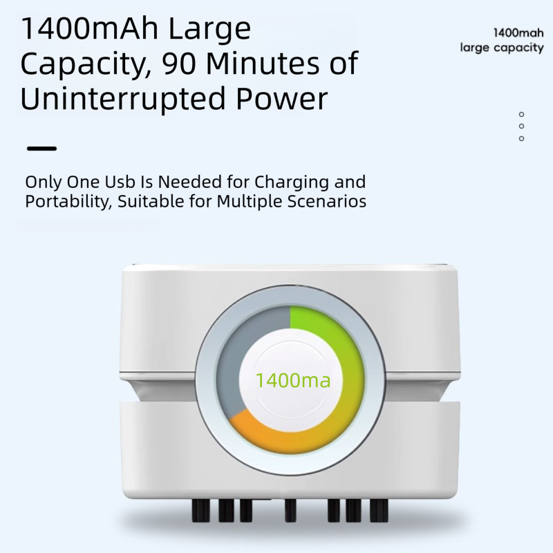 White Portable Handheld Cordless Mini Desktop Vacuum Cleaner - Powerful 10KPA Suction,  Efficient Dust & Debris Collection for Home, Office, and Student Use