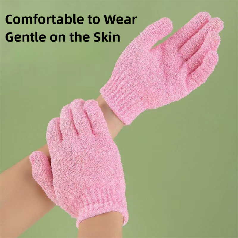 5-Pack Exfoliating Bath Mitts Set - Double-Sided & Gentle Scrubbing Gloves for Deep Skin Cleansing, Elastic Nylon Wristband