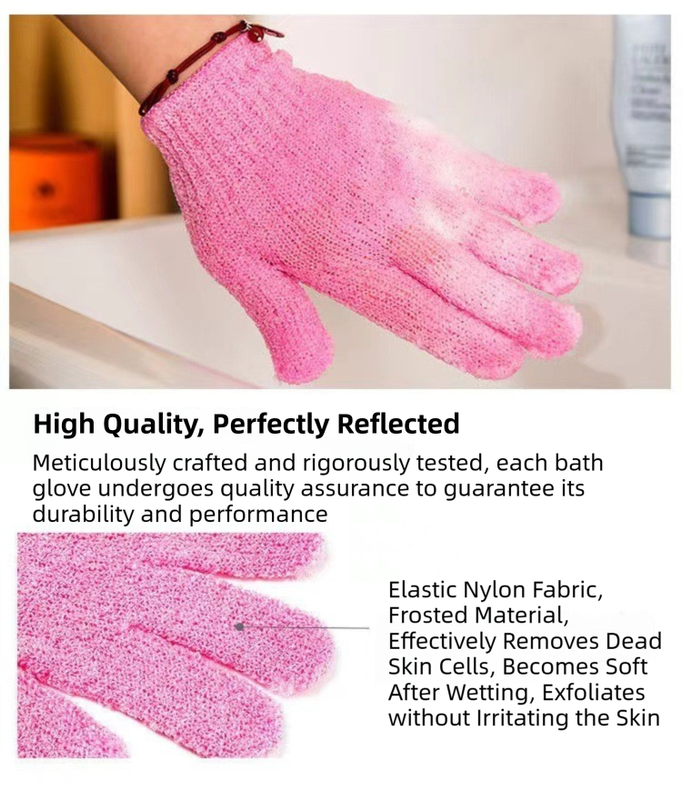 5-Pack Exfoliating Bath Mitts Set - Double-Sided & Gentle Scrubbing Gloves for Deep Skin Cleansing, Elastic Nylon Wristband