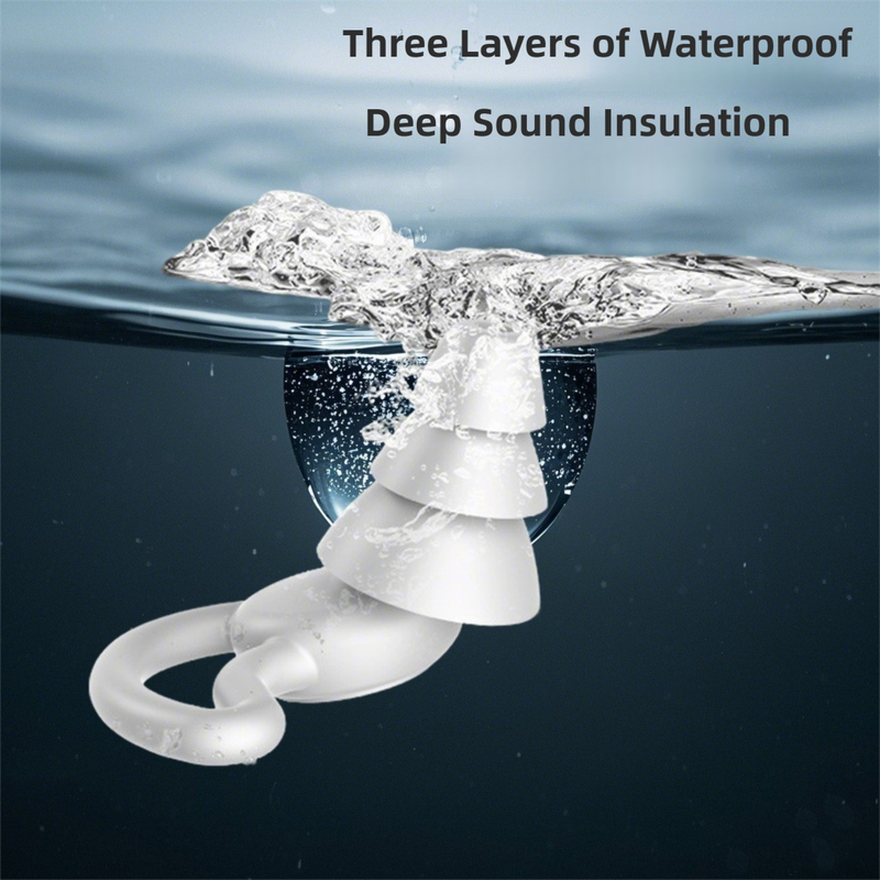 2-Pairs Pink Noise Reduction Silicone Ear Plugs for Swimming, Sleep, and Study - Waterproof Reusable Sound Blocking Earplugs