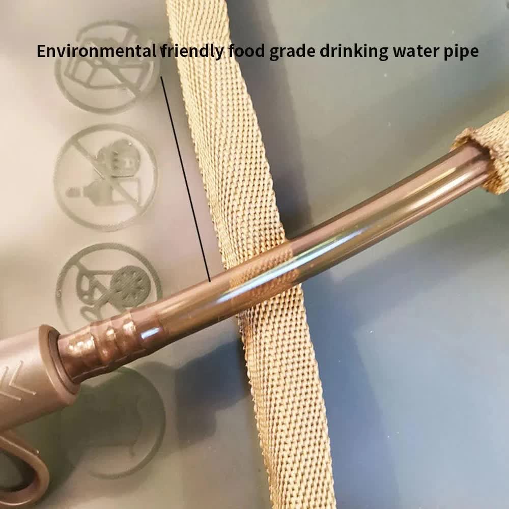 Outdoor Khaki 3L Hydration Bladder for Running & Cycling - Eco-Friendly PEVA Material Water Reservoir Pack Insert with Bite Valve & 93CM Water Pipe