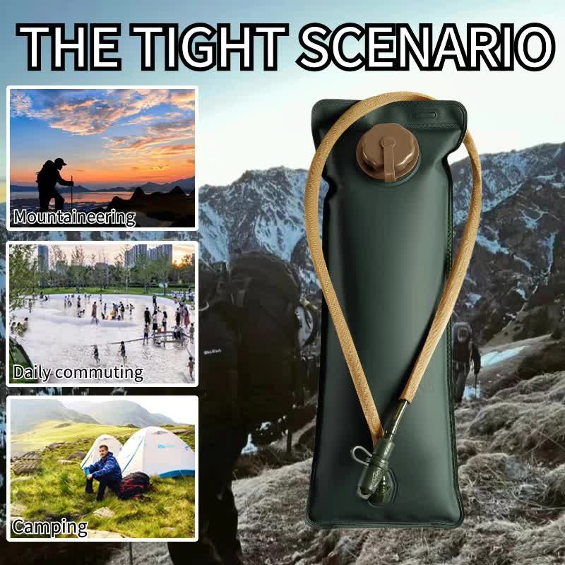 Outdoor Green 2.5L Hydration Bladder for Running & Cycling - Eco-Friendly PEVA Material Water Reservoir Pack Insert with Bite Valve & 93CM Water Pipe