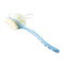 2-Pack Blue 2-in-1 Soft Bristle Long Handle Bath Brush & Shower Pouf Combo - Double-Sided Back Scrubber for Adults & Kids