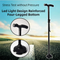 Folding LED Walking Cane with Dual Handle - Adjustable(88-98CM), Anti-Slip 4-Prong Base, and Stand-Up Function for Seniors