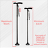 Folding LED Walking Cane with Dual Handle - Adjustable(88-98CM), Anti-Slip 4-Prong Base, and Stand-Up Function for Seniors
