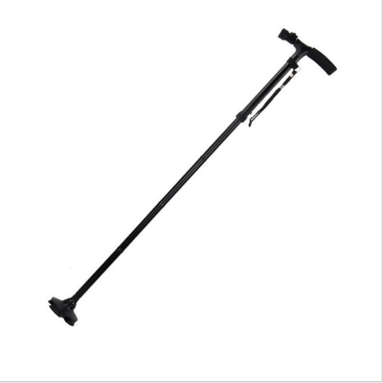 Folding LED Walking Cane with Dual Handle - Adjustable(88-98CM), Anti-Slip 4-Prong Base, and Stand-Up Function for Seniors