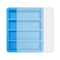 2-Packs Blue Flexible 4-Grid Silicone Long Ice Cube Tray with Lid - Easy Release Reusable Mold for Narrow Bottles & Cocktails