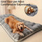 Superior Insulation Grey Dual-Sided Pet Sleeping Mat(60X120CM) for Dogs & Cats - 3D Thickened Support & Durable Wavy Quilting, Reversible Lamb Velvet & Brushed Cotton Bed