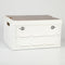 White Collapsible Medium Side-Open Storage Box with Wooden Table Top(42x28x23CM) - Car Trunk Organiser for Australian Camping & Home Use