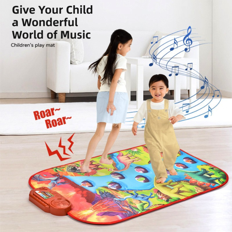 2-Pack Kids Multifunctional Electronic Dance Mat(100x87CM) - Unicorn & Purple Ornament Theme Play Mat with Sound Recognition for Early Education and Physical Exercise