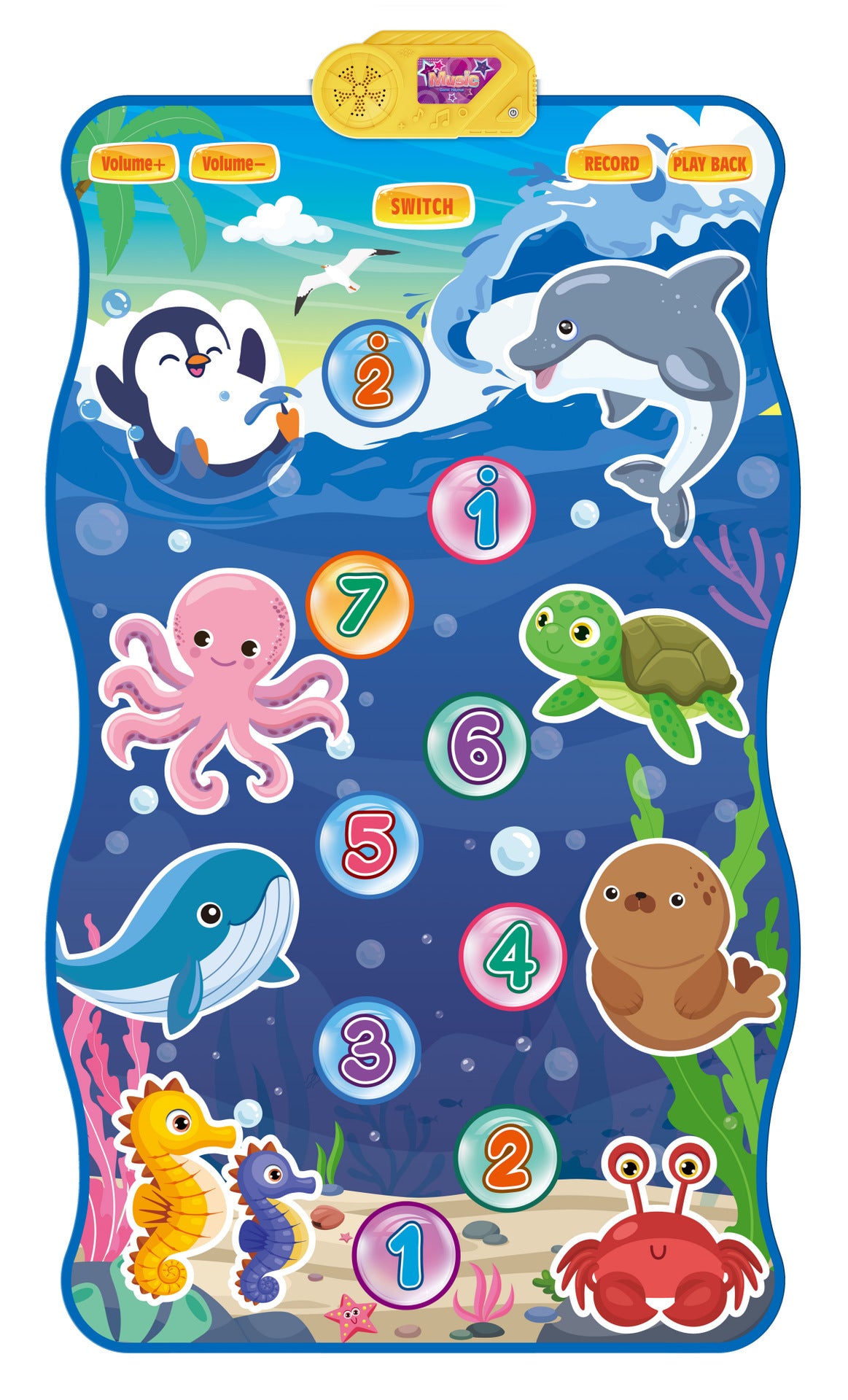 2-Pack Kids Multifunctional Electronic Dance Mat - Undersea World & Space Theme Play Mat with Sound Recognition for Early Education and Physical Exercise