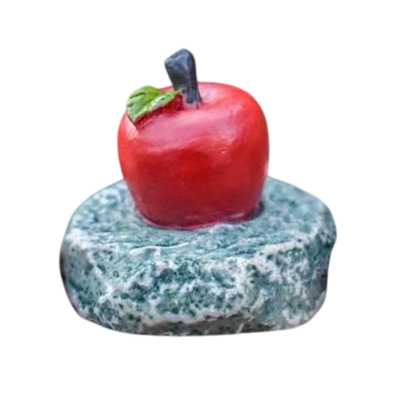 Zelda Goddess Statue Figurine(Large Statue with Flower Crown + Apple) - Retro Resin Finish, Hyrule Shrine Model for Garden, Aquarium & Car Decor