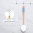 Long Handle Bath Gentle Body Scrubber Set - Non-Slip Grip Back Brush with 4 EVA Exfoliating Sponge Heads