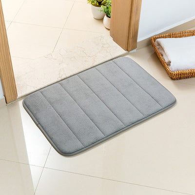 Grey Ultra-Absorbent Non-Slip Thickened Bath Mat(1.8x40x60CM) - Luxurious Durable Soft Floor Rug with Rubber Backing, Hand & Machine Washable Doormat for Bathroom & Entry