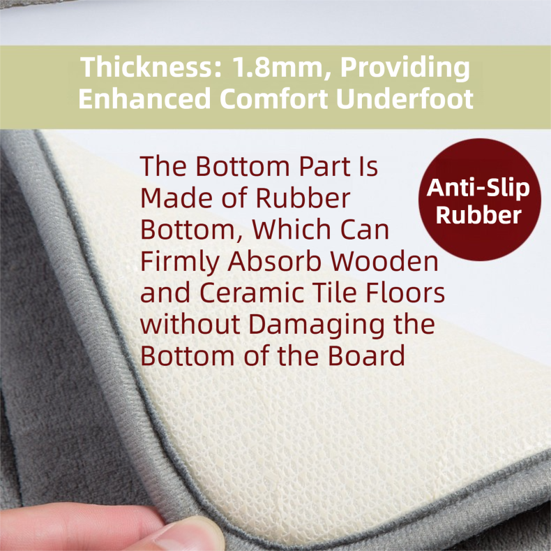 Dark Brown Ultra-Absorbent Non-Slip Thickened Bath Mat(1.8x40x60CM) - Luxurious Durable Soft Floor Rug with Rubber Backing, Hand & Machine Washable Doormat for Bathroom & Entry