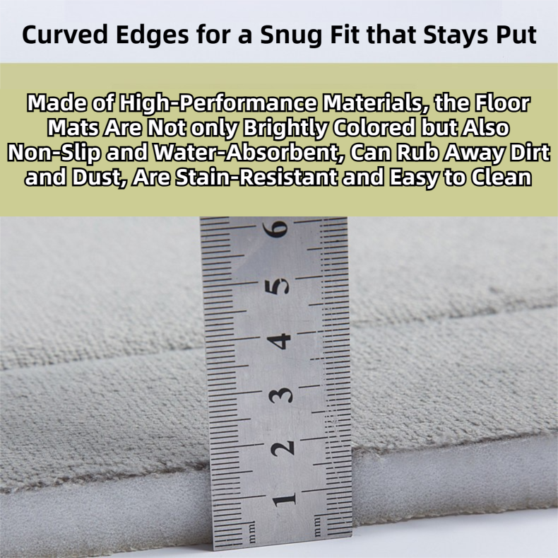 Khaki Ultra-Absorbent Non-Slip Thickened Bath Mat(1.8x45x70CM) - Luxurious Durable Soft Floor Rug with Rubber Backing, Hand & Machine Washable Doormat for Bathroom & Entry