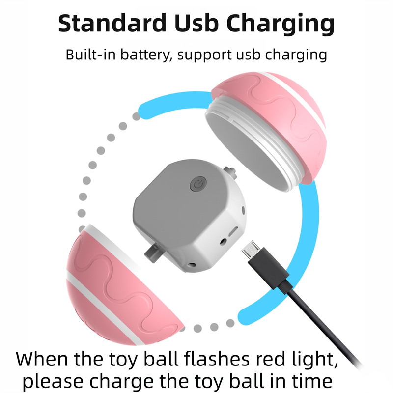 Orange Durable TPU Smart Interactive Electric Pet Toy Ball - Automatic Bouncing Dog & Cat Chew Toy, Shaking Smart Activated