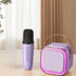 Purple single wheat Portable Mini Karaoke Machine with Wireless Microphone - Bluetooth Speaker for Kids & Adults
