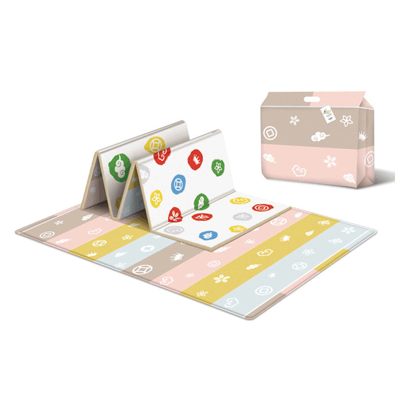 White Large Foldable Baby Play Mat - Thick, Waterproof & Reversible XPE Foam Mat for Tummy Time & Crawling