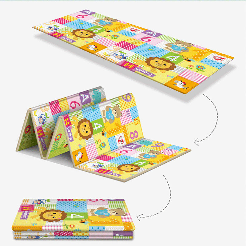 White Large Foldable Baby Play Mat - Thick, Waterproof & Reversible XPE Foam Mat for Tummy Time & Crawling