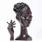 Black Elegant African Woman Head Incense Burner - Creative Desktop Sculpture & Resin Craft