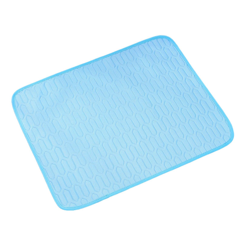 Blue Pet Summer Ice Silk Cooling Mat - Breathable Latex Sleep Pad for Dogs & Cats (70*50cm)